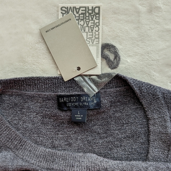 Barefoot Dreams Pullover Paradise Knit CozyChic Ultra Lite® Pacific Blue L NWT - Picture 13 of 13